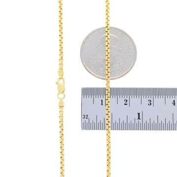 Nuragold 10K Gold Box Chain Necklace for All Occasions