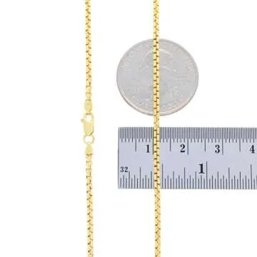 Nuragold 10K Gold Box Chain Necklace for All Occasions