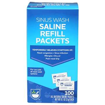 Rite Aid Sinus Wash Refill Kit, Individually Wrapped Saline Packets - 100 Count | Nasal/Allergy Reli...