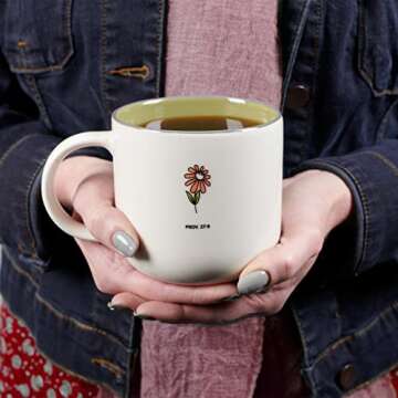 Christian Art Gifts Sage Green Floral Ceramic Coffee Mug – 15 oz. Microwave and Dishwasher-safe Inspirational Scripture Coffee and Tea Mug for Friends with Bible Verse: Sweet Friendship –Proverbs 27:9