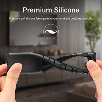 Fintie Protective Case for Samsung Smart Solar Cell Remote Control 2023 2022 BN59-01388A BN59-01385 BN59-01386 BN59-01391, Light Weight Kids-Friendly Anti Slip Shockproof Silicone Cover, Black