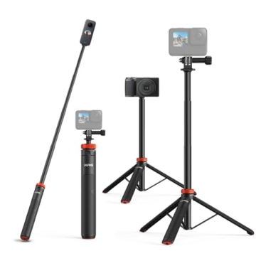 UURig Extendable Selfie Stick Tripod for GoPro Max Hero 10 9 8 7 6 5 4, DJI Osmo Action, Insta 360 O...