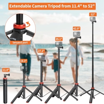 UURig Extendable Selfie Stick Tripod for GoPro and More