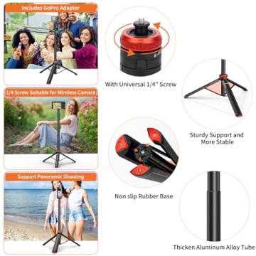 UURig Extendable Selfie Stick Tripod for GoPro and More