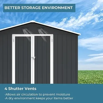 Zevemomo 10X8 FT Outdoor Metal Storage Shed for All Weather