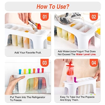 Aichoof Rainbow Popsicle Molds for Kids