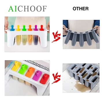 Aichoof Rainbow Popsicle Molds for Kids