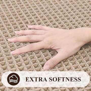 Pauwer Bathroom Rugs Sets 3 Piece, Waffle Bath Mat Set for Bathroom Floor, Non Slip Bath Rugs, Soft Absorbent Rugs for Bathroom Floor, Machine Washable Shower Rugs for Bathroom, Tub, Shower, Khaki