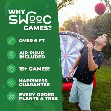 Giant Kick Darts Set with 15 Games for Outdoor Fun