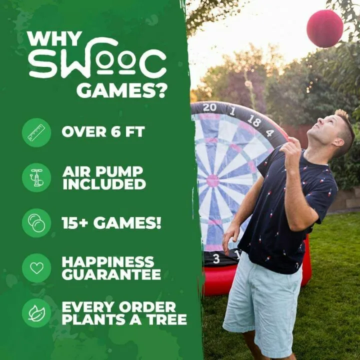 Giant Kick Darts Set with 15 Games for Outdoor Fun