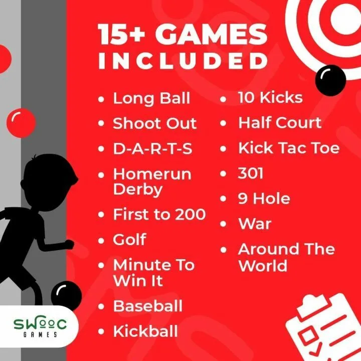 Giant Kick Darts Set with 15 Games for Outdoor Fun