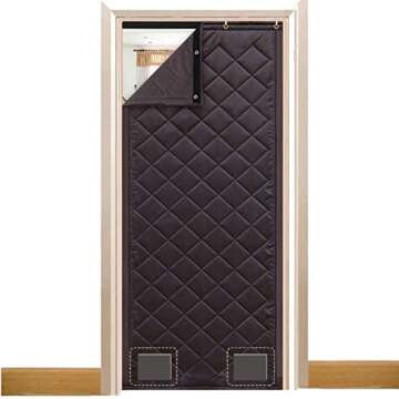 Lvrunben Thermal Insulated Door Cover Curtain, Light Soundproof Windproof Oxford Cloth Panels with Lining Silk Cotton for Doorway, Bedroom, Living Room, Patios, Windows, Garages