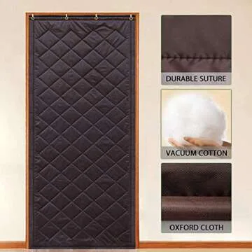 Lvrunben Thermal Insulated Door Cover Curtain, Light Soundproof Windproof Oxford Cloth Panels with Lining Silk Cotton for Doorway, Bedroom, Living Room, Patios, Windows, Garages