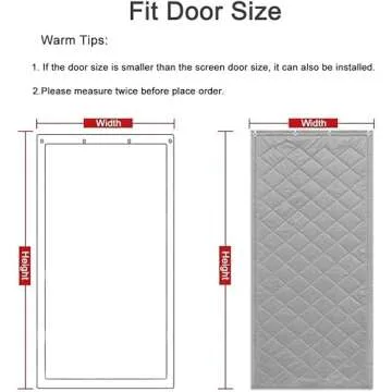 Lvrunben Thermal Insulated Door Cover Curtain, Light Soundproof Windproof Oxford Cloth Panels with Lining Silk Cotton for Doorway, Bedroom, Living Room, Patios, Windows, Garages