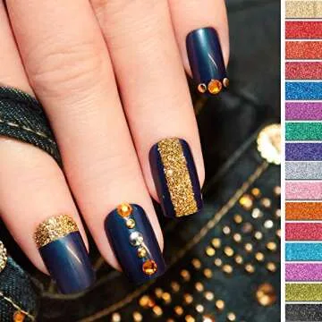 Yaomiao 16 Colors Holographic Nail Glitter for Art and Makeup