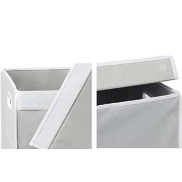 Simple Houseware Double Laundry Hamper with Lid and Removable Bags, Grey