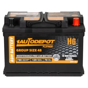 1AUTODEPOT Group 48 AGM Car Battery - 70Ah 760CCA