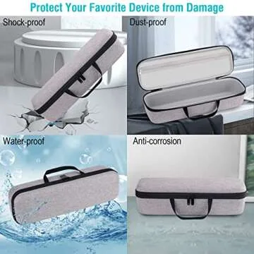 Ryke Kukkri Revlon Hair Dryer Brush Case, Gray, 15.5in x 4.3in x 3.5in, Lightweight, Compact, Portable