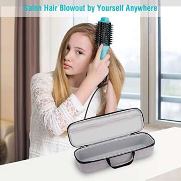 Ryke Kukkri Revlon Hair Dryer Brush Case, Gray, 15.5in x 4.3in x 3.5in, Lightweight, Compact, Portable