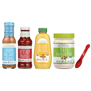 PRIMAL KITCHEN CONDIMENTS VARIETY PACK: Organic Ketchup, Mayonnaise, Mustard, BBQ Sauce & Measuring ...
