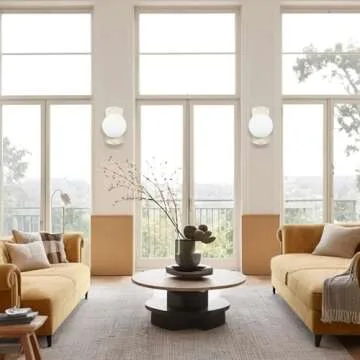 Organic Ivory Travertine Wall Sconce, Hand-Made Opaline Glass Globe Wall Light, Sturdy Unique Textured Sconce Decor, Wall Light Fixtures for Bedroom, Stairs, Living Room, Vanity, Bedside, Hallway