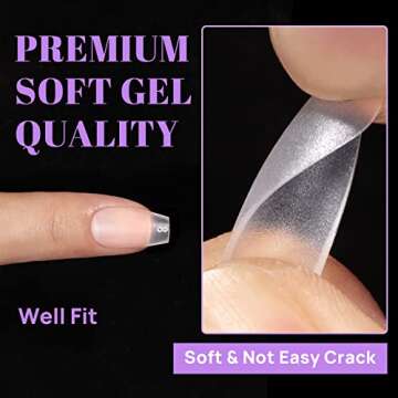 Ejiubas Coffin Nails Tips, 15 Sizes Pre-Buff Finish Short Nail Tips, Full Matte Fake Nails, 300Pcs Ultra Fit & Natural Acrylic Nails, False Nails with Box for Nail Extensions