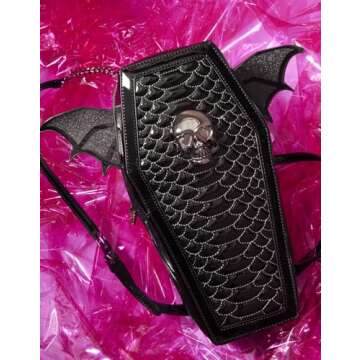 Betsey Johnson Bat to The Bone Backpack, Black