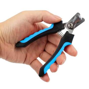 Dog Nail Clippers, Cat Nail Clippers, Suitable for Dog, Cat, Bird, Hamster, Rabbit, Hedgehog, Ferret, Chinchilla, The Blades are Made of Stainless Ste. (Blue/Black)