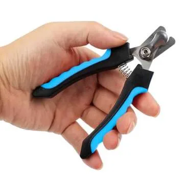 Dog Nail Clippers, Cat Nail Clippers, Suitable for Dog, Cat, Bird, Hamster, Rabbit, Hedgehog, Ferret, Chinchilla, The Blades are Made of Stainless Ste. (Blue/Black)
