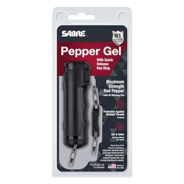 SABRE Fast Flip Top Pepper Gel Keychain - Maximum Strength Self Defense