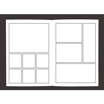 Blank Comic Book with 2-9 Panel Templates for Artists