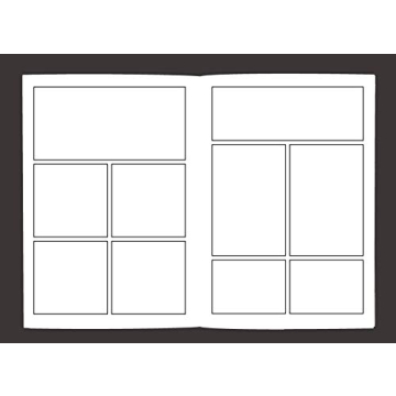 Blank Comic Book with 2-9 Panel Templates for Artists