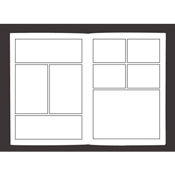 Blank Comic Book with 2-9 Panel Templates for Artists