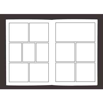 Blank Comic Book with 2-9 Panel Templates for Artists