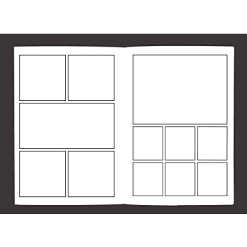 Blank Comic Book with 2-9 Panel Templates for Artists