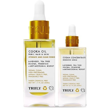 Truly Beauty Cooka Routine - Ingrown Hair Treatment + Pubic Hair and Skin Softening Oil - Bikini Are...