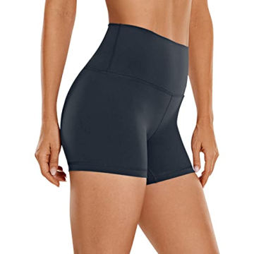 CRZ YOGA Women's Butterluxe 4" Biker Shorts - High Waisted Workout Gear in True Navy