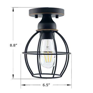 YaoKuem Semi Flush Mount Ceiling Light - Durable Metal Fixture