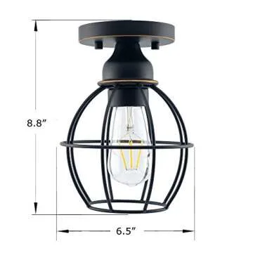 YaoKuem Semi Flush Mount Ceiling Light - Durable Metal Fixture