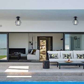 YaoKuem Semi Flush Mount Ceiling Light - Durable Metal Fixture