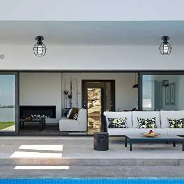 YaoKuem Semi Flush Mount Ceiling Light - Durable Metal Fixture