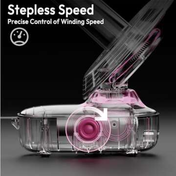 Etcokei Yarn Winder, Electric Yarn Ball Winder with Stepless Speed at 2 Min/Ball and Large Capacity Up to 10oz, Automatic Knitting Tool Supplies for Crocheting and Knitting, Patented (Pink)