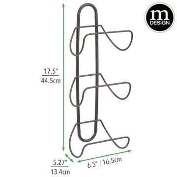 mDesign Modern Decorative Metal 3-Level Wall Mount Towel Rack Holder and Organizer for Storage of Bathroom Towels, Washcloths, Hand Towels - Bronze