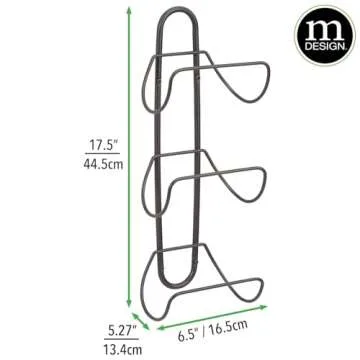 mDesign Modern Decorative Metal 3-Level Wall Mount Towel Rack Holder and Organizer for Storage of Bathroom Towels, Washcloths, Hand Towels - Bronze