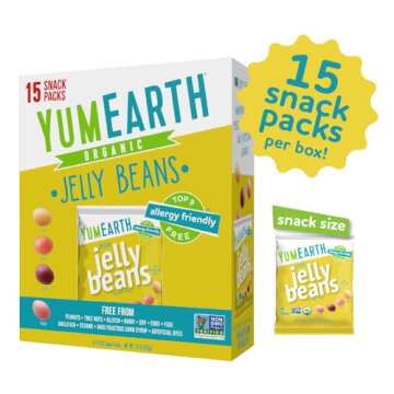 YumEarth Organic Jelly Beans - Fruity Candy Snack Packs, Gluten Free Snacks for Kids - Allergy Frien...
