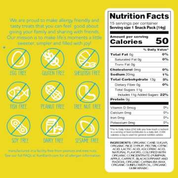 YumEarth Organic Jelly Beans - Fruity Candy Snack Packs, Gluten Free Snacks for Kids - Allergy Friendly, Non-GMO, No Artificial Flavors or Dyes - Assorted Flavors, 7.5 oz. (Pack of 15)