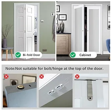 BILLROAD Metal Bifold Door Lock for Child and Pet Safety