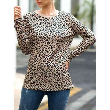 MOPOOGOSS Leopard Print Casual T-Shirt for Women