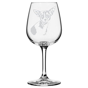 Chihuahua Dog Themed Etched All Purpose 12.75oz Wine Glass - Personalized for Dog Lovers