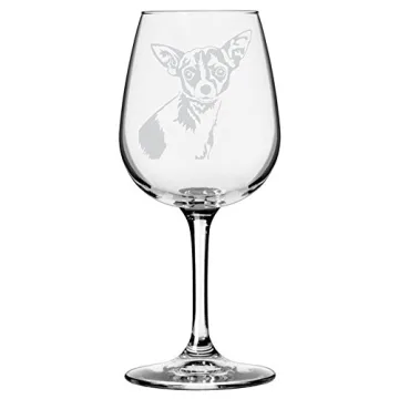 Chihuahua Dog Themed Etched All Purpose 12.75oz Wine Glass - Personalized for Dog Lovers